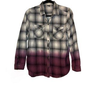 Empyre Flannel Shirt Purple Ombre Women's Size Large